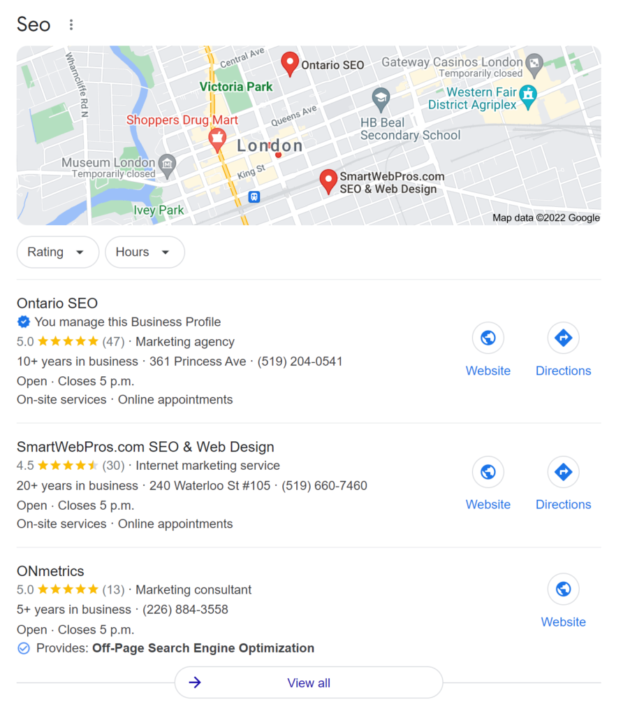 local ranking for search seo agency