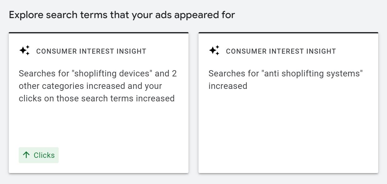 Example of Google Ads consumer spotlight at the campaign level