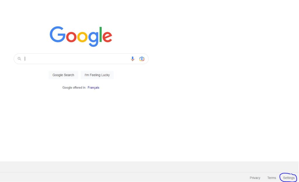 Screenshot of the Google Home page
