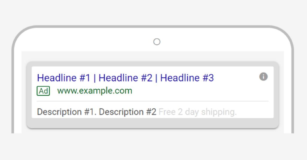 Example of a Google Responsive Search Ad