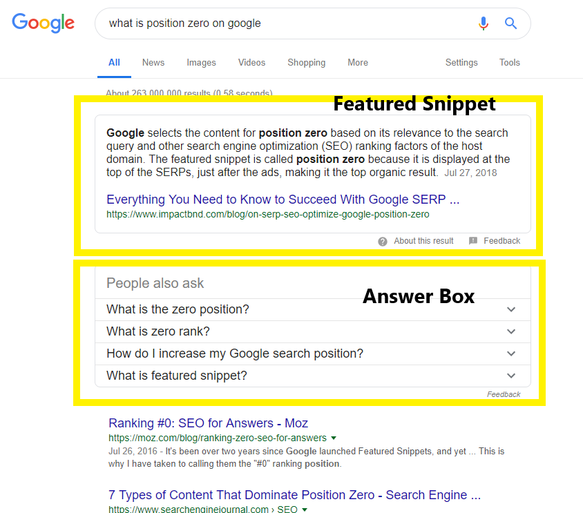 Voice search featured snippet