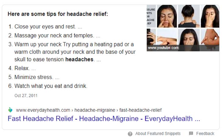Featured Snippet on the SERP
